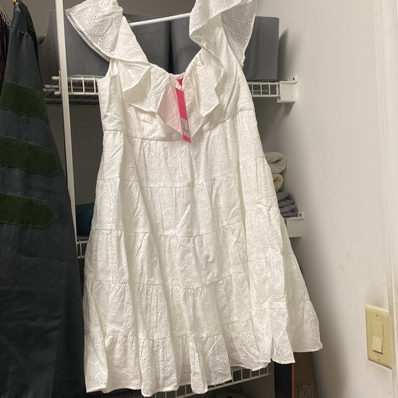 Lilly Pulitzer Emie Babydoll Dress. White. Size 6 - Picture 11 of 11